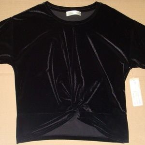 Women’s Velour Top “R D Style” Black Small NEW wit